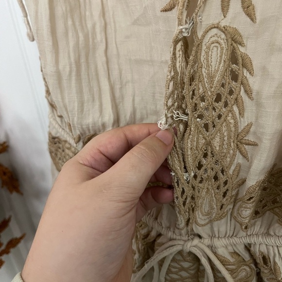 Free People Weila Cream Lace-Trimmed Romper One Piece - Picture 9 of 11